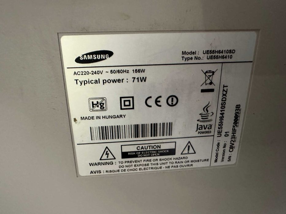 samsung 55 de culoare alb lucios fata mat spate lateral unghi inchis