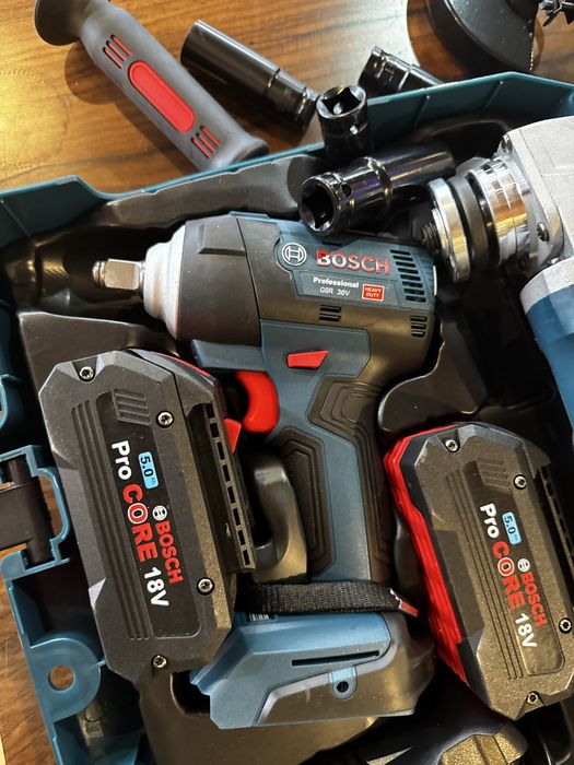 Гайковерт и Ъглошлайф Bosch Професионален Комплект +2бр 18 V Procore