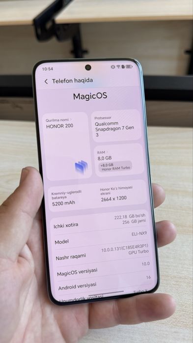 Honor 200    8+8/256gb