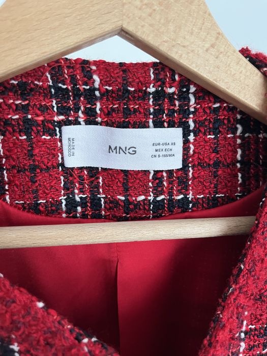 Sacou rosu sacou rochie scurta Mango XS nasturi aurii