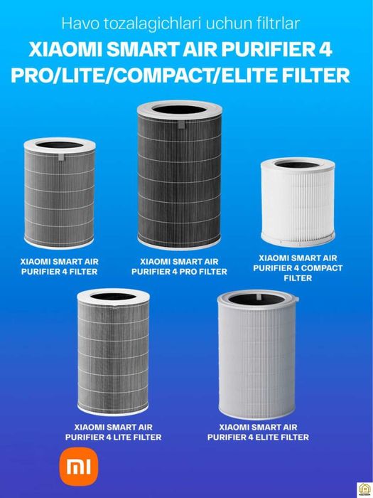 Havo tozalagich filtri Xiaomi Mi Smart Air 4, Pro, Lite, Compact, Elit
