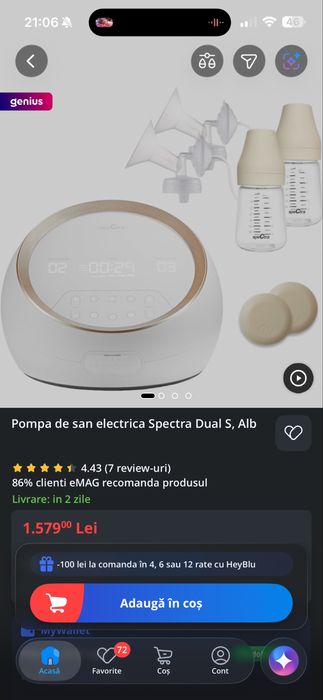 Pompa electrica de san Spectra Dual S