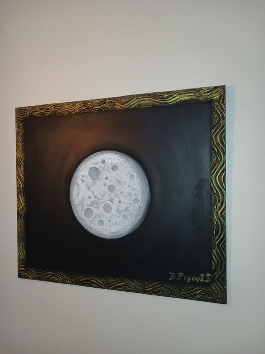 Продавам картина смесена техника "Тъмната страна на луната "70/60см.