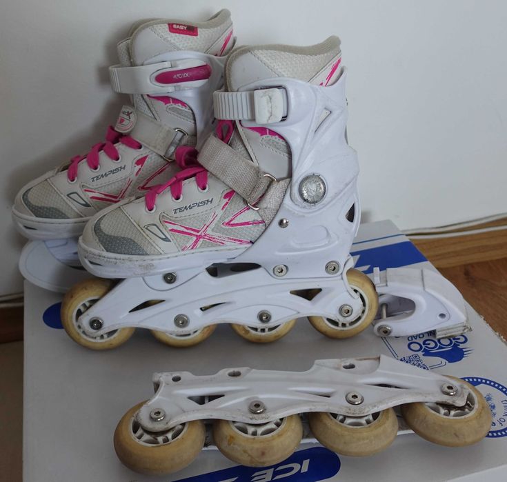 Детски кънки за лед / ролери № 33-36, каска, протектори