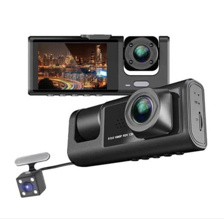 Видеорегистратор – Двойна камера + Задна камера, Wi-Fi, Full HD