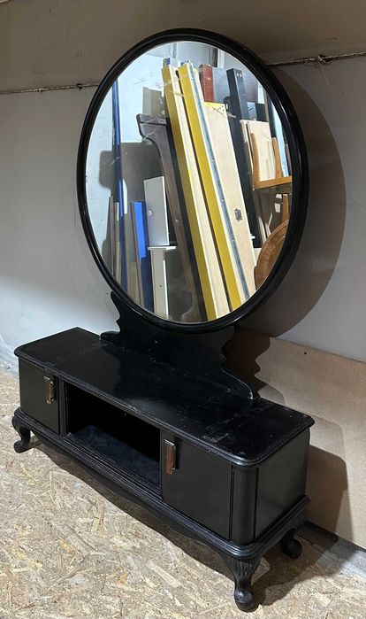 Comoda Vintage cu Oglinda Stil ArtDeco; Toaleta Lemn Masiv