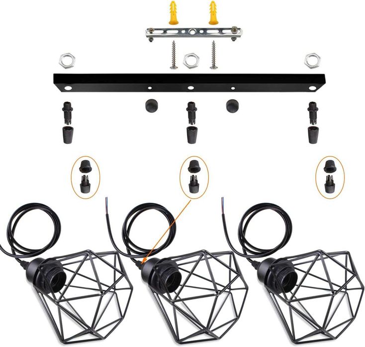 Lampa suspendata( lampadar) 3 bulbi, Retro design, REDUS de la 410RON