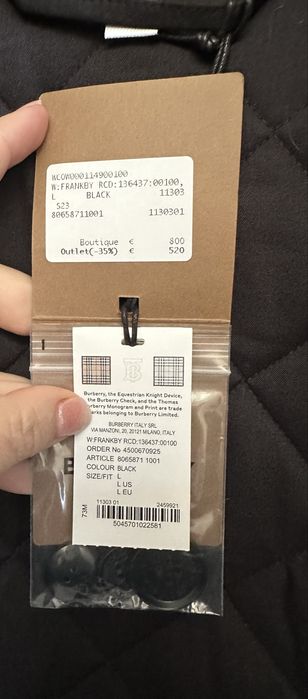 Оригинално Burberry яке, L