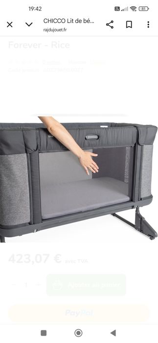 Pătuț bebe Chicco next2 Me Forever 3 în 1 Gry