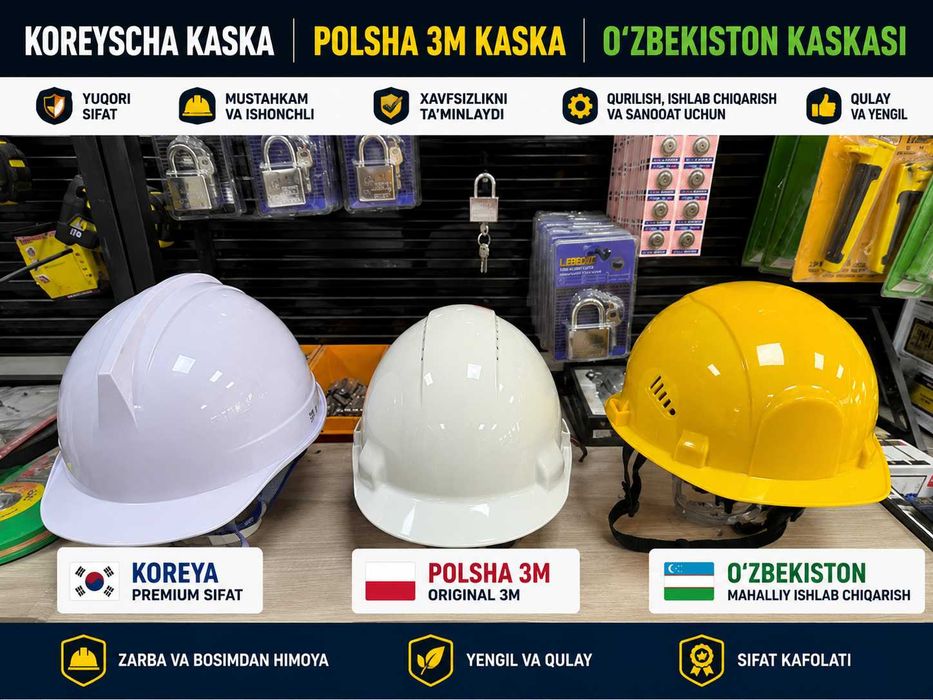 Строительная каска (шлем) премиум класса Корея, Kaska 3M premium,