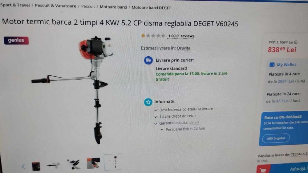 Motor termic barca 2 timpi