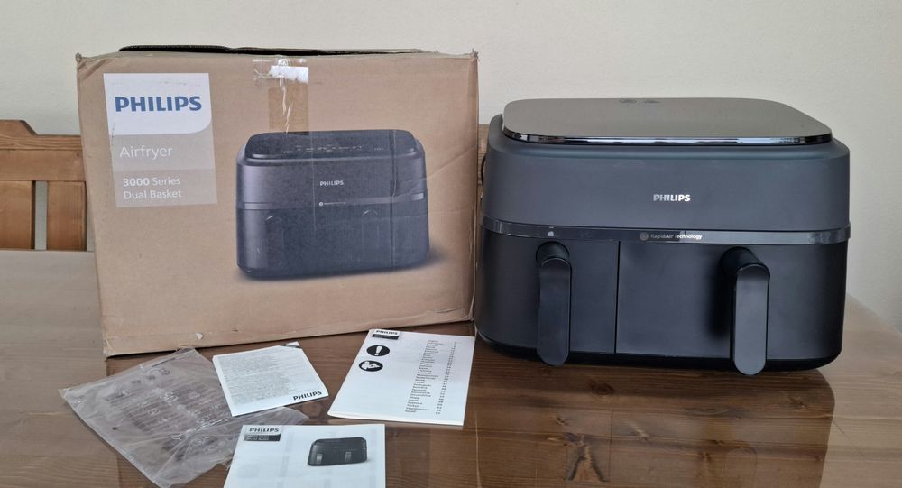 Фритюрник  Philips Dual Basket 3000- 2750W,9л,2 кошници, 8 програми