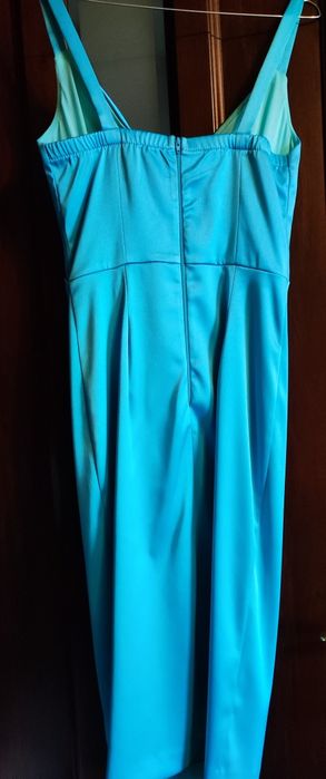 Rochie ocazie, midi, material fin lucios