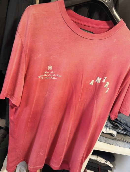 Set Amiri roz washed – tricou + pantaloni scurți, mărimea XL