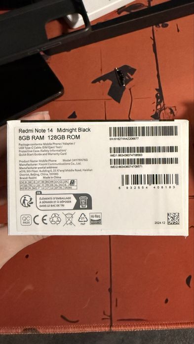 Продается Redmi note 14, 8/128