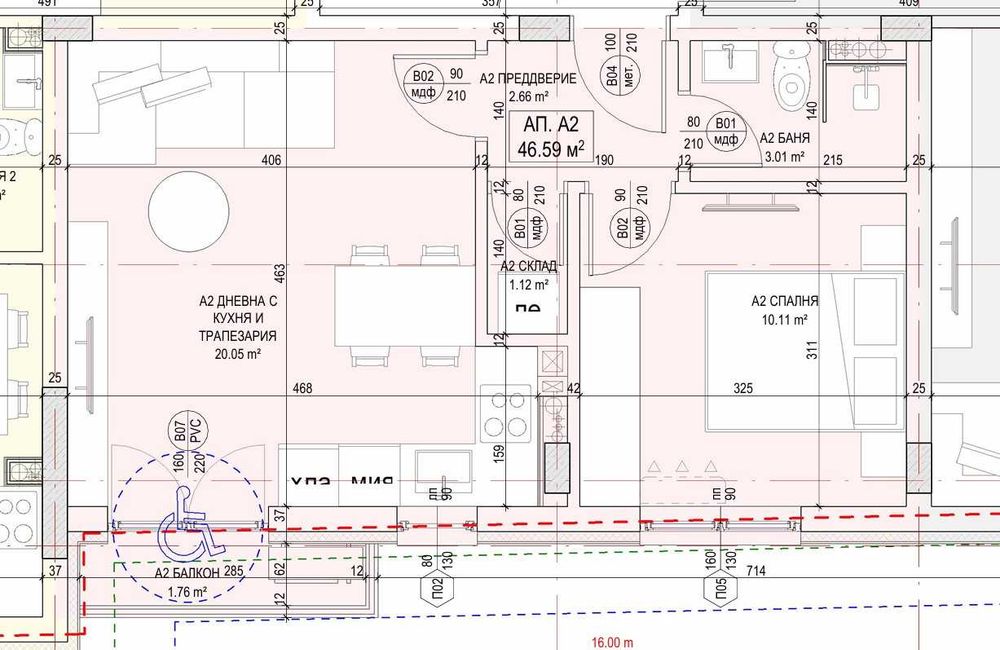 Продава се Двустаен апартамент в Търговище, Център - 55 кв.м за 1268 €/кв.м - Снимка #1