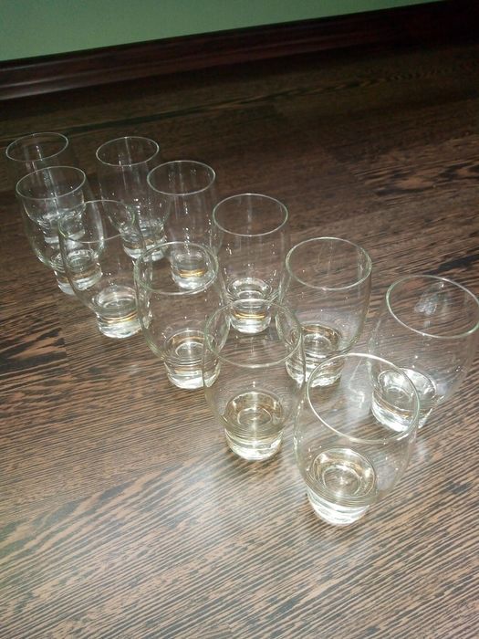 Комплект високи кристални ръчно гравирани чаши за шампанско/ за уиски