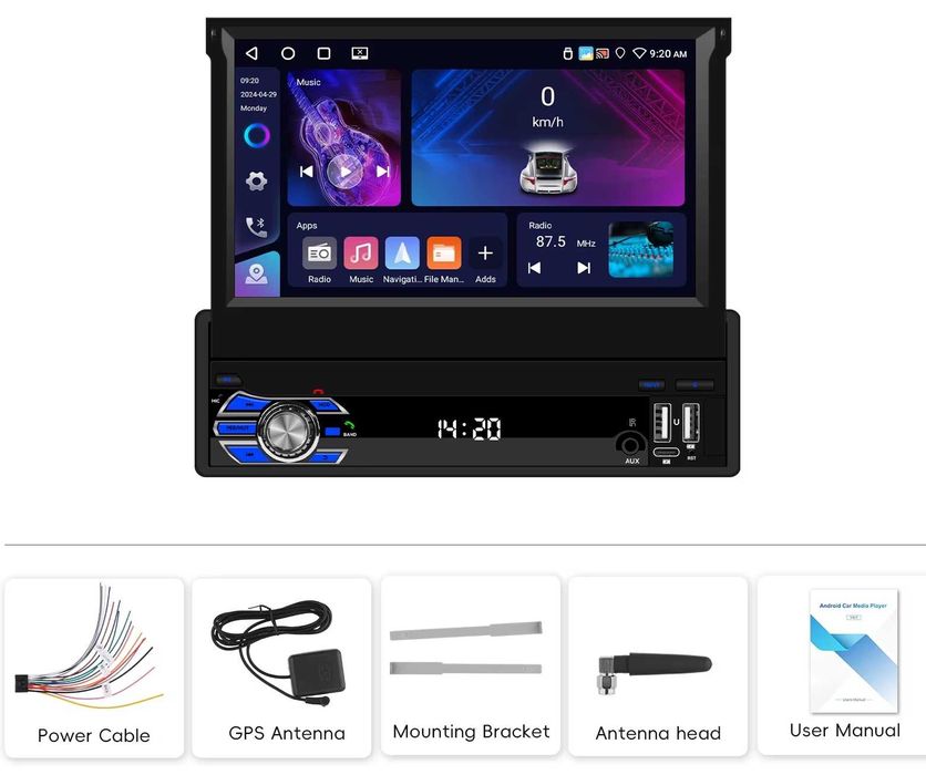 Мултимедия плеър единичен дин навигация за кола автомобил Android 1DIN