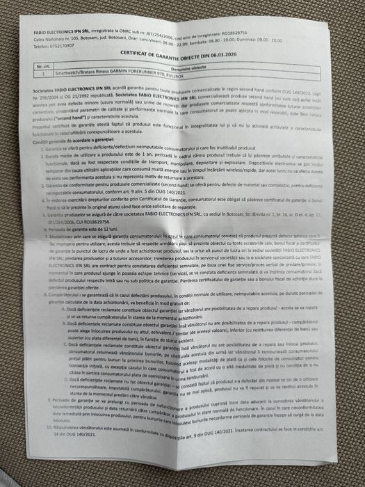 Ceas Garmin Forerunner 970 full box, ca nou cu factură și garanție