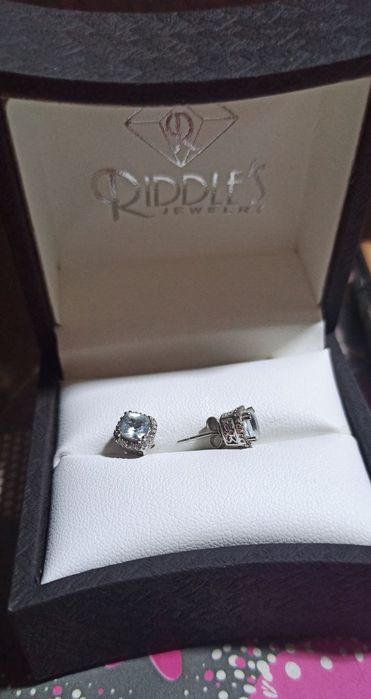 Серьги с Аквамирином и бриллиантами