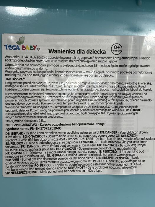 Cădiță ergonomică pentru bebeluși, cu suport anatomic și dop de scurgere – ca nouă