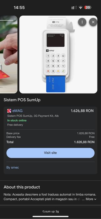 Terminal Sum Up si cu Terminal Card- noi! Pret oferta