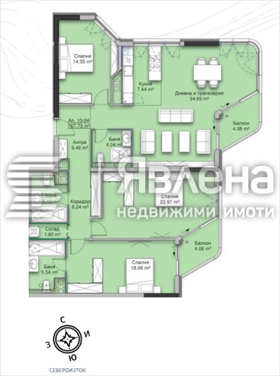 Продава се Четиристаен апартамент в София, Кръстова вада - 205 кв.м за 2878 €/кв.м - Снимка #1