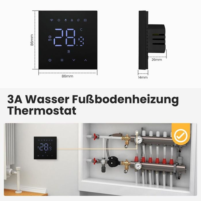 Termostat WiFi MIUCDA smart pentru incalzire in pardoseala