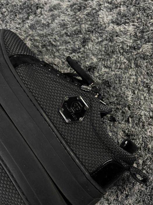 Philipp Plein Leather Lo-Top Hexagon Sneakers Мъжки Обувки