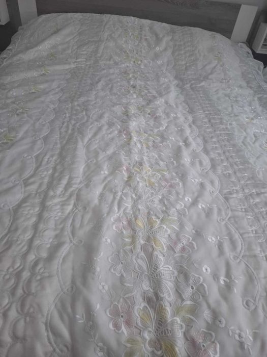 Кувертюра/Шалте за спалня с къдрици 3 части