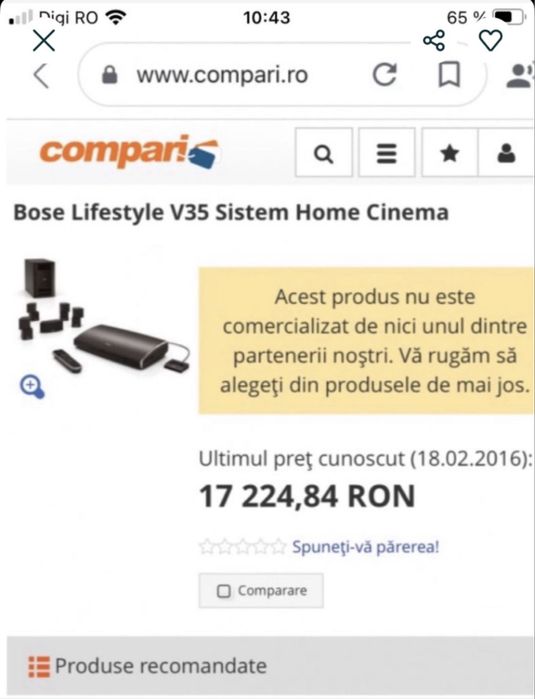 BOSE LifeStyle V25 Putere 1350W Bluetooth Preț de MAGAZIN 17200Lei 40Kg