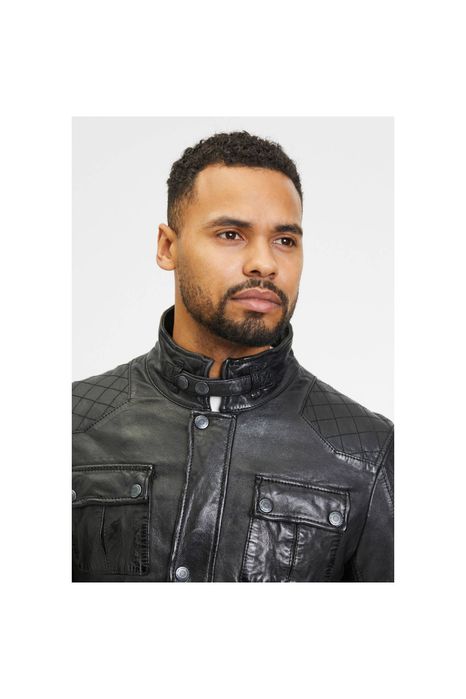 Geaca de Piele Barbati Gipsy Neagra GMNevado