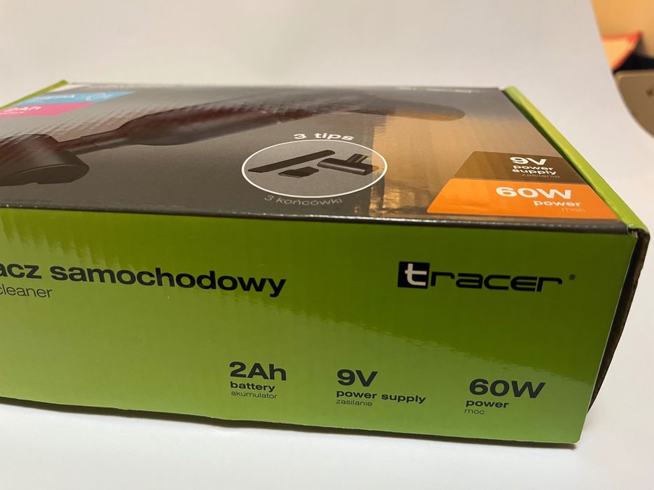 Прахосмукачка за кола, Tracer, 60W, 3 сменяеми глави, HEPA филтър, Без торбичка за прах, Безжична, Черна