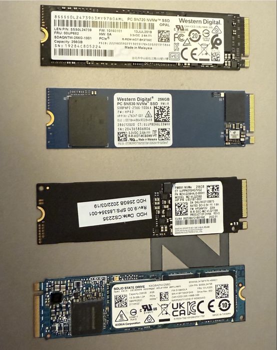 Ssd Laptop M2 NVMe 256GB CA NOU ! SK Hynix Micron WD Western digital