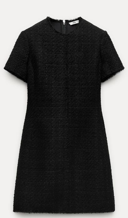 ZARA рокля туид и дантела S-38