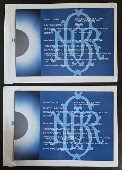 Doua (2) bancnote de colectie de 2000 lei cu Eclipsa totala de Soare d