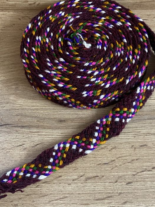 Вълнен ръчно плетен автентичен колан/ възли /