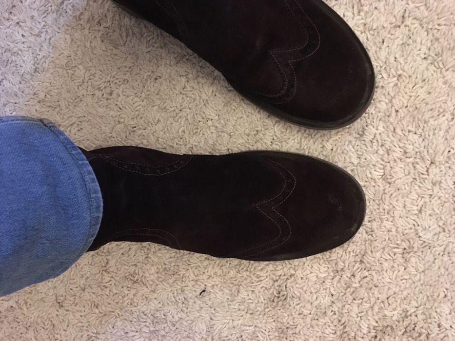 Ghete / cizme piele intoarsa naturala pt barbati, masura 44-45