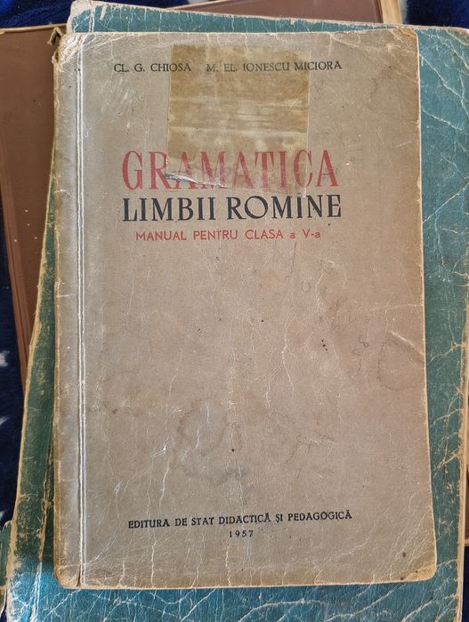 Carte foarte rara Manual Vechi Gramatica Limbii Romîne clasa V-a 195