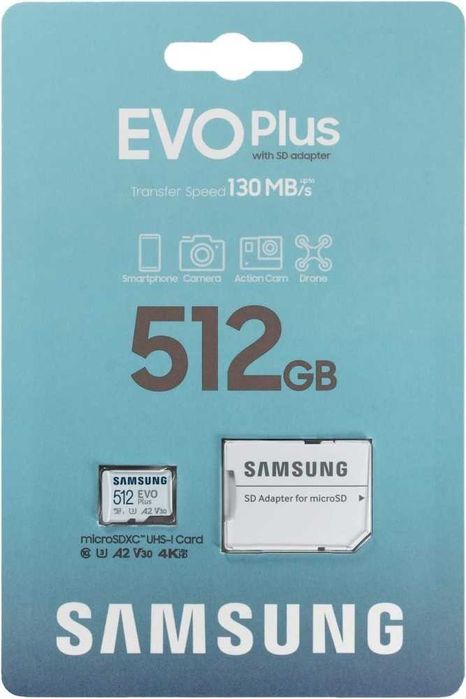 Карта памяти microsd Samsung 512 Гб.