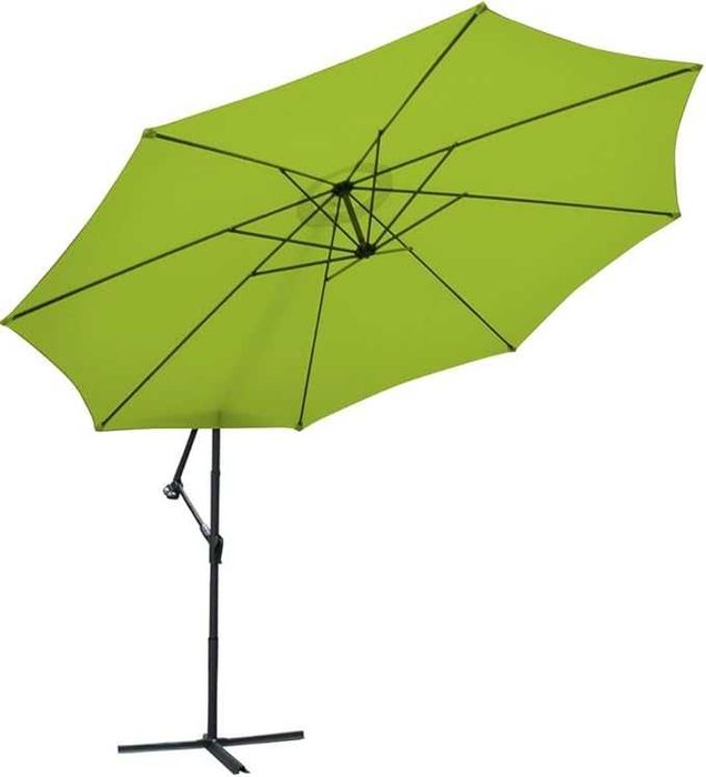 Висящ чадър Ø 350 см, градински чадър, дръжка, включително стойка