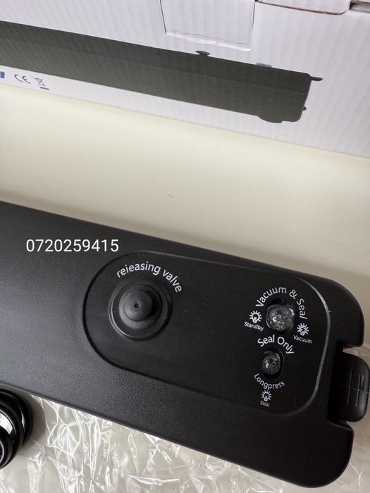 Aparat de vidat alimente, automat, negru, 90w + 10 pungi pentru vidat