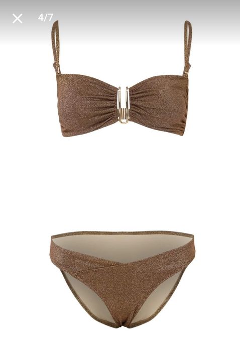 Costum de baie maro cu sclipici