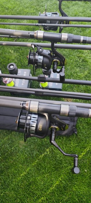 Set Crap,3 Lansete Carbon 3,90m,3 Mulinete Gannet 7000,13 Rulmenti,Rod Pod+Senzori+Swingere+ Fir