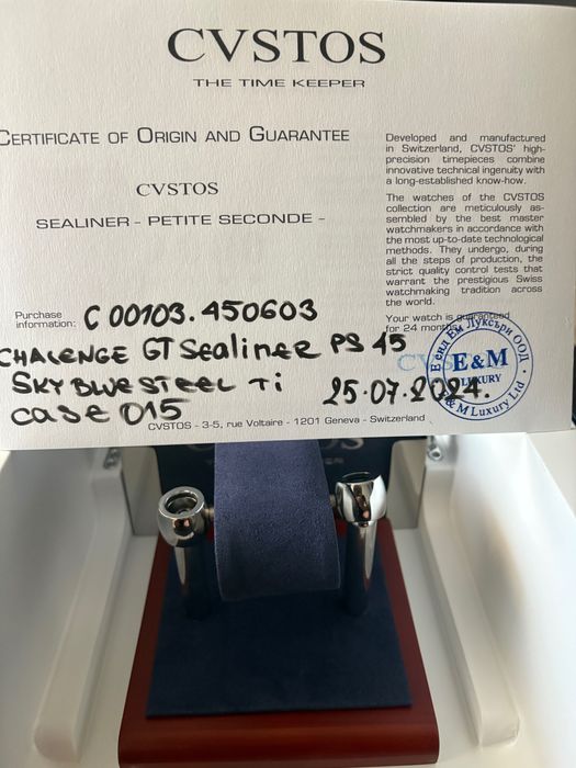 Cvstos Sealiner PS Skyblue Steel 45 mm