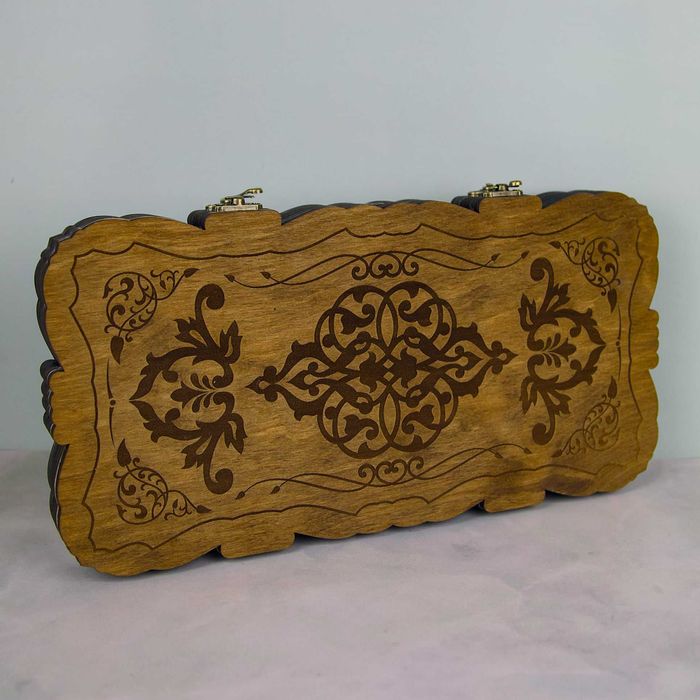 Нарды деревянные малые резные коричневые