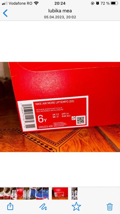 Adidasi Nike purtati o singura data , marime 38,5 .