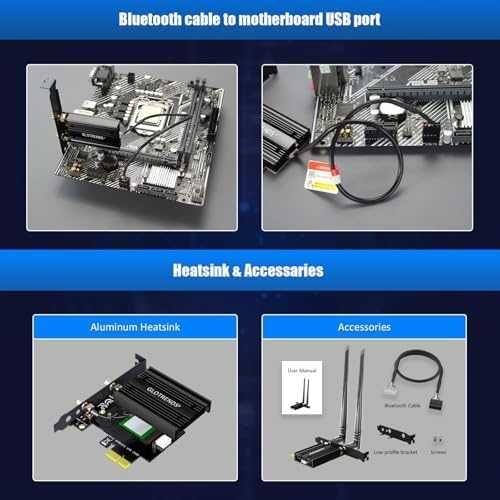 GLOTRENDS AC1200 WiFi 5 PCIe карта с Bluetooth