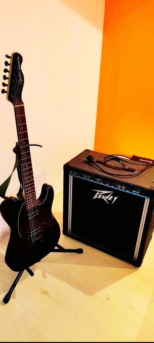 Продавам Китара  Squier Affiniti+подарък кубе Peavey KB60