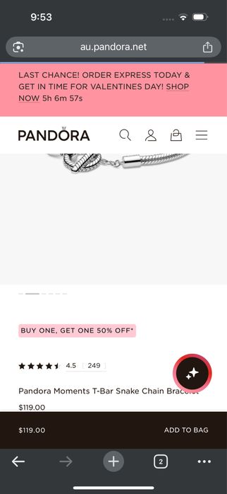 Pandora гривни два броя